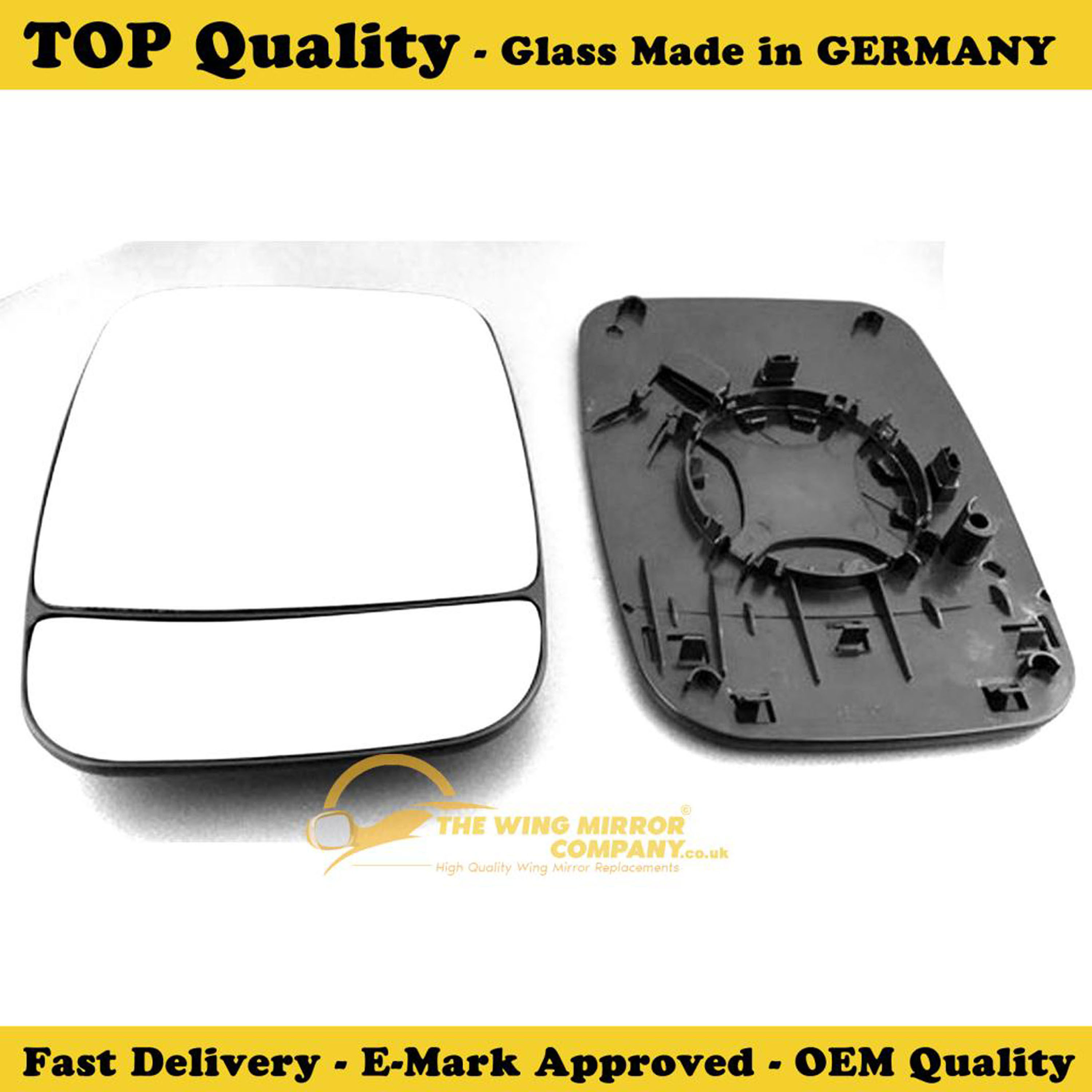 For VAUXHL-Vivaro B Year 2014 To 2018 Right Hand Side Door Mirror Glass Aspheric With base Plate heated 