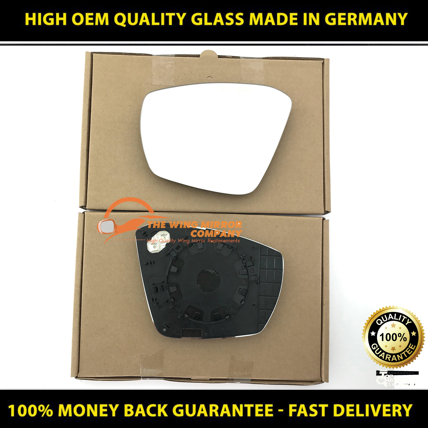 RHS Right Driver side for Skoda Octavia 2004-09 heated wing mirror glass clip on | UK