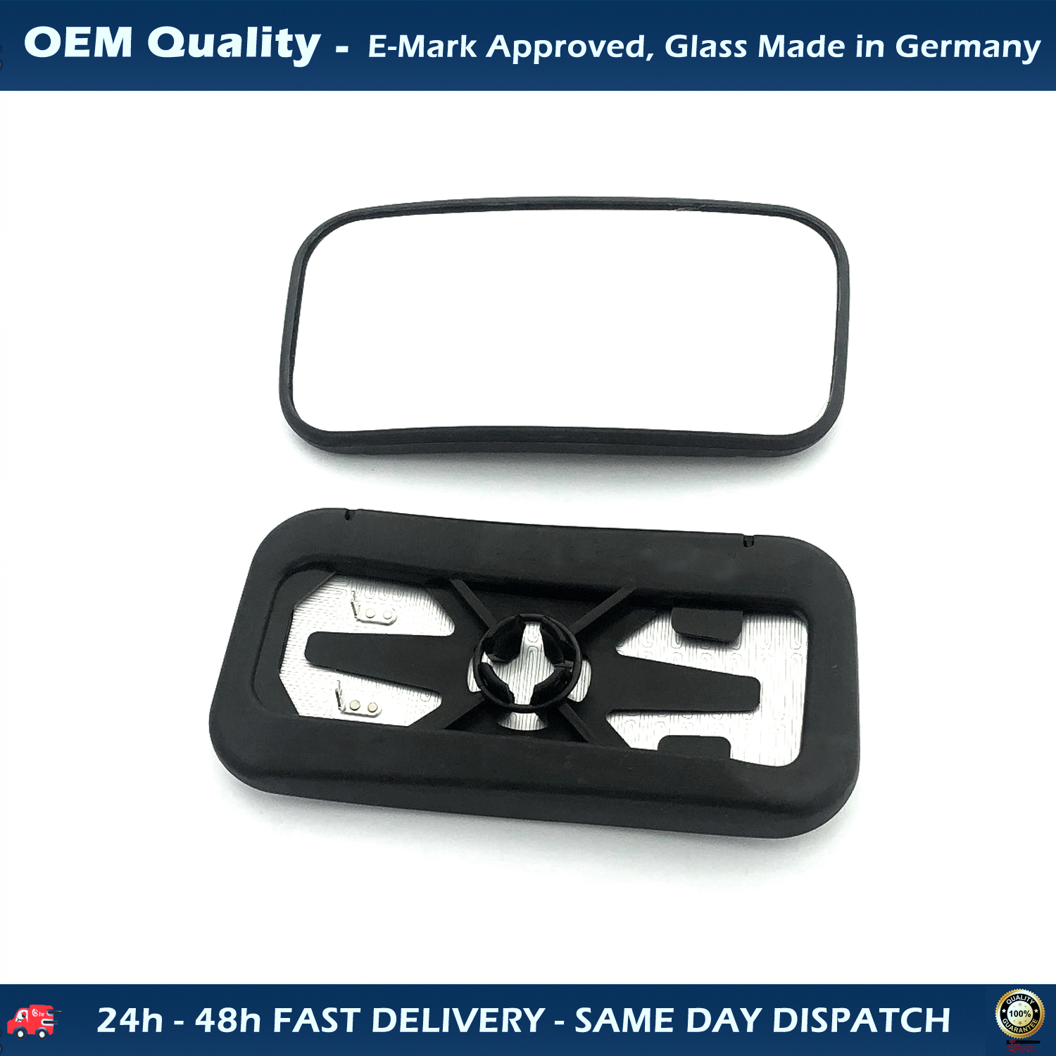 CDM Heated Convex Wing Mirror Glass - Left Side For Mercedes Sprinter 2018-2024