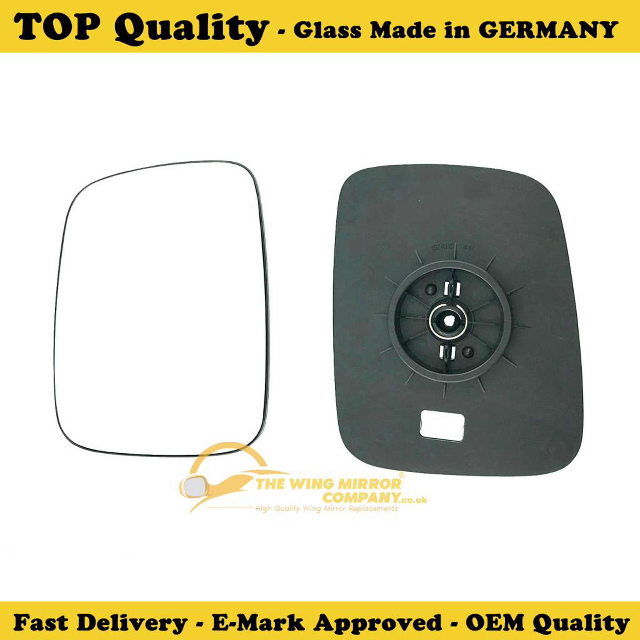 thumbnail interactive-video image 1 of Sylgab Convex Wing Mirror Glass – Passenger Side – VW Transporter T4 1990-2003 – Stick On 1 of 2