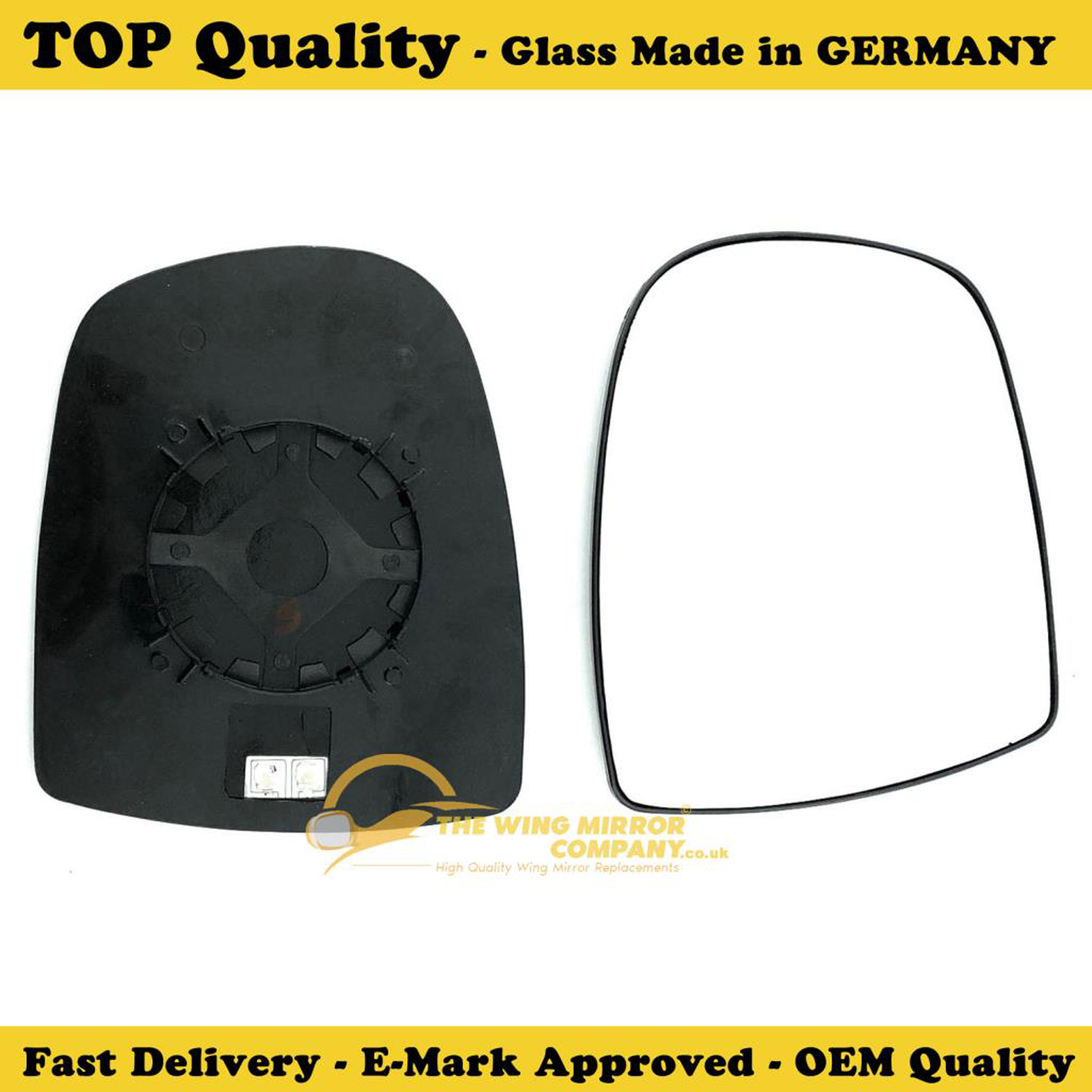 Wing Door Clip On Mirror Glass Vivaro Right Hand Side UK Driver Side NON Heated 2001 to 2014 
