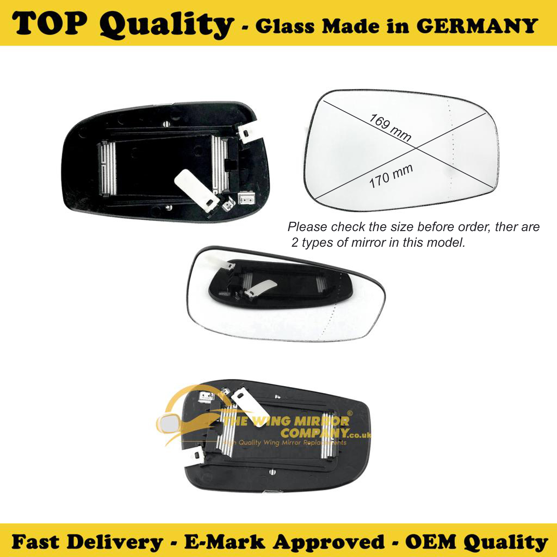 Fits Reg 2008 ONWARD Wing Mirror Glass Volvo V70 With HEATED Base LHS