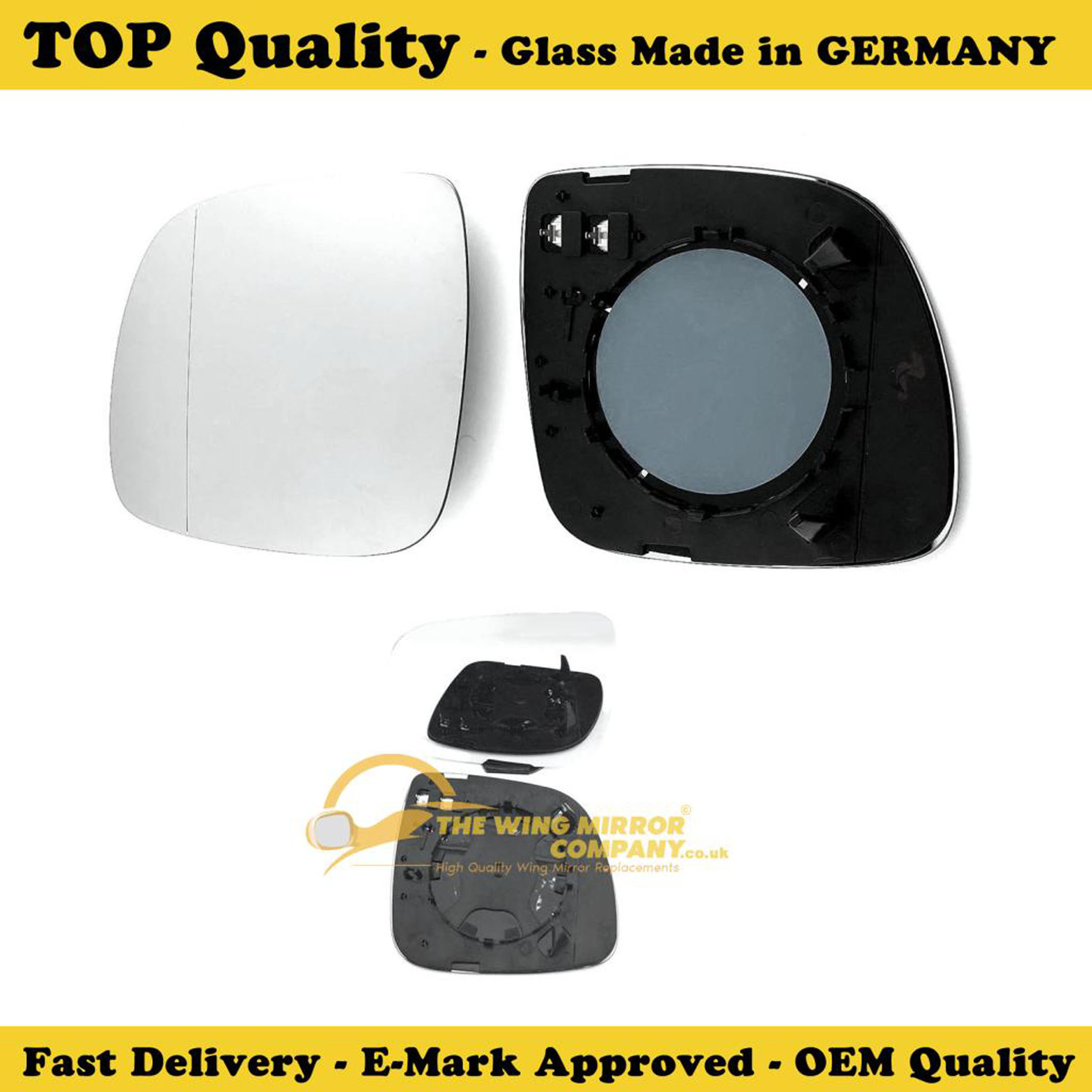 CarMirrorBazar S-684L Replacement Mirror Glass For 08-11 Audi Q7 VW Touareg - Driver Side Left